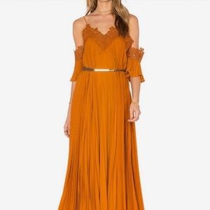 Burnt Orange Pleated Dress spaghetti strap. ❤️🤗